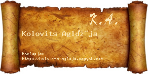 Kolovits Aglája névjegykártya