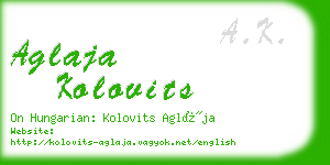 aglaja kolovits business card